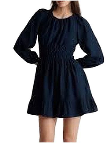 Madewell Smocked-Waist Long-Sleeve Mini Dress Casual Dress (view 2)