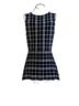 Theory Plaid Blue White Black Sleeveless Blouse Size M - photo 2