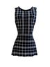 Theory Plaid Blue White Black Sleeveless Blouse Size M - photo 1