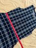 Theory Plaid Blue White Black Sleeveless Blouse Size M - photo 7
