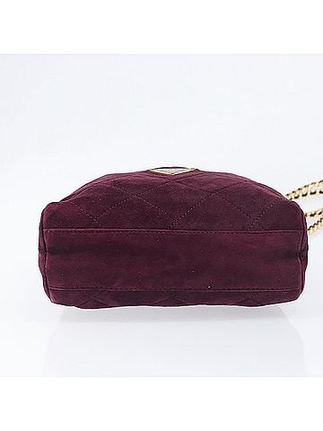 Prada Vintage Chain Flap Suede Burgundy Suede Shoulder Bag Bag (view 2)