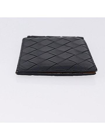 Bottega Veneta Bifold Card Holder Intercciato Leather Navy Leather Card Holders Accessory (view 2)