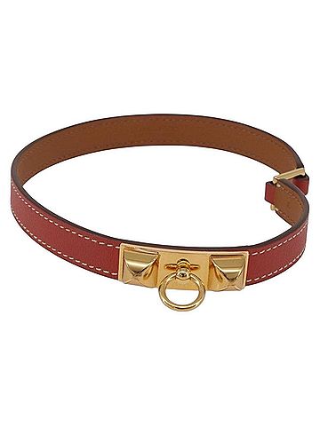 Hermès Rivale Double Tour Leather Red Leather Bracelet Jewelry (view 2)