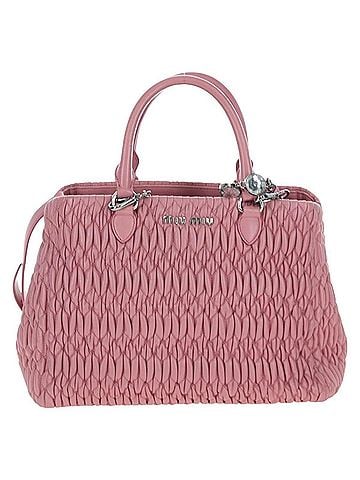 Miu Miu Crystal Turnlock Convertible Satchel Leather Pink Leather Shoulder Bag Bag (view 1)
