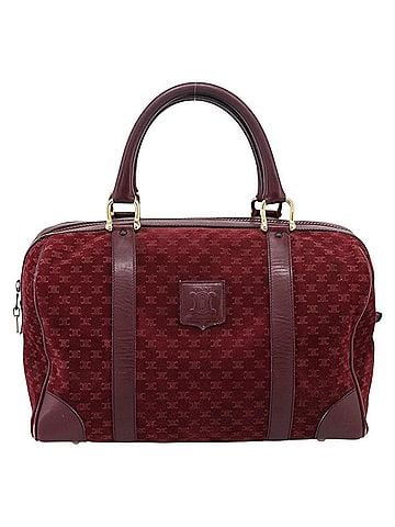 Céline Vintage Macadam Boston Velvet And Leather Burgundy Velvet Handbag (view 1)