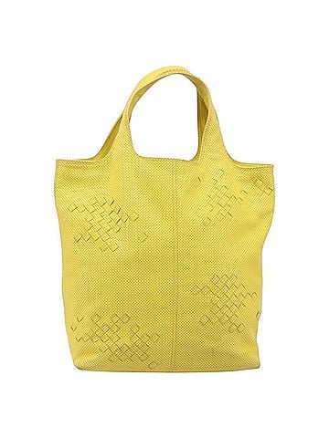 Bottega Veneta Tote Perforated Intrecciato Yellow Leather Tote Bag Bag (view 1)
