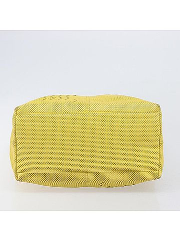 Bottega Veneta Tote Perforated Intrecciato Yellow Leather Tote Bag Bag (view 2)
