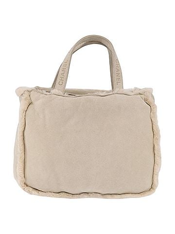 Chanel Vintage East West Tote Shearling And Suede Beige Leather Tote Bag Bag (view 1)