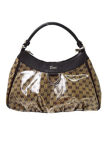 Gucci D Ring Hobo Patent Beige Pvc Handbag (view 1)