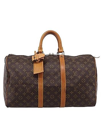 Louis Vuitton Keepall Monogram Canvas Brown Canvas Travel Bag Bag (view 1)