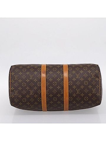Louis Vuitton Keepall Monogram Canvas Brown Canvas Travel Bag Bag (view 2)