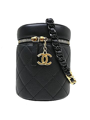 Chanel Side Note Vanity Case Quilted Lambskin Black Leather Shoulder Bag Bag (view 1)