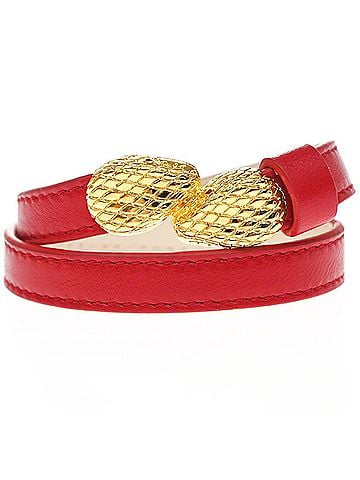 Bvlgari Serpenti Forever Double Wrap Leather Red Leather Bracelet Jewelry (view 1)