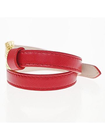 Bvlgari Serpenti Forever Double Wrap Leather Red Leather Bracelet Jewelry (view 2)
