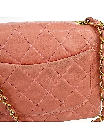 Chanel Vintage Square Classic Single Flap Quilted Lambskin Pink Leather Handbag (view 2)