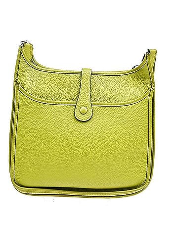 Hermès Evelyne Bag Gen Ii Clemence Green Leather Handbag (view 2)