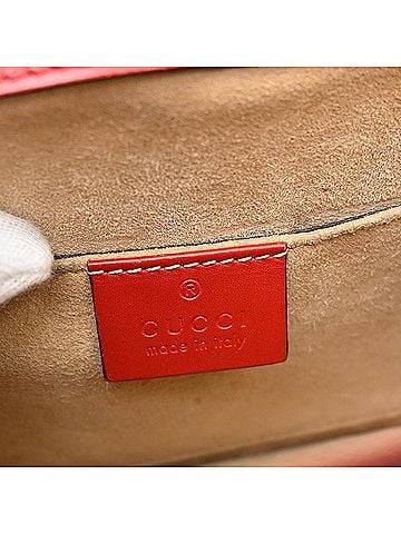 Gucci Sylvie Top Handle Leather Red Leather Handbag (view 2)
