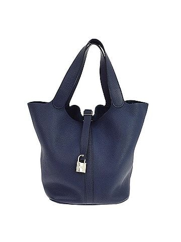Hermès Picotin Lock Clemence Blue Leather Handbag (view 1)