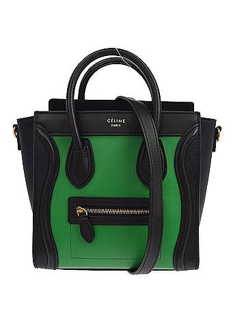 Céline Luggage Leather Green Leather Handbag (view 1)