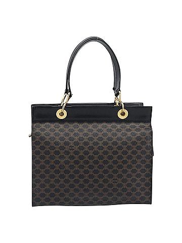 Céline Vintage Macadam Canvas Black Pvc Tote Bag Bag (view 1)