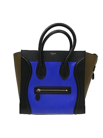 Céline Tricolor Luggage Leather Blue Leather Handbag (view 1)