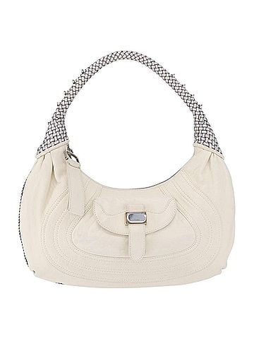 Fendi Spy Pocket Hobo Leather White Leather Handbag (view 1)