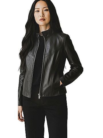 Via Spiga cafe racer Leather Jacket (view 1)