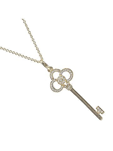 Tiffany & Co. Tiffany &amp; Co. Crown Key Necklace, 18K Yellow Gold with Diamonds, Approx. 4.55g. (view 1)