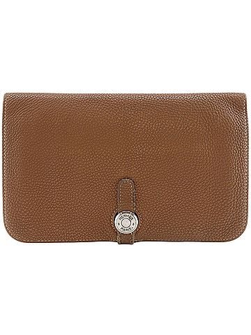 Hermès Hermes Dogon Long Wallet, Taurillon Clemence Leather, Gold, 2005 Model, Brown, ?I, Belt Buckle, Dogon, Unisex (view 1)