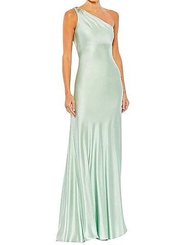 Mac Duggal beaded one shoulder column gown Cocktail Dress (view 1)