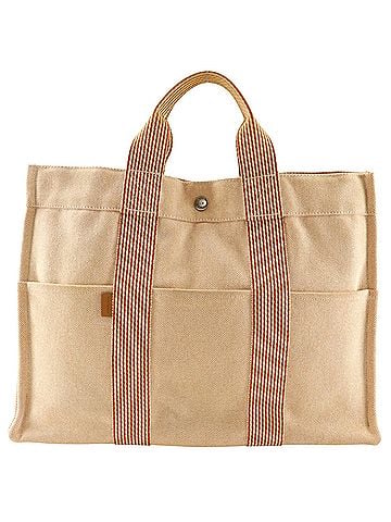 Hermès Hermes New Fourre Tout MM Handbag, Canvas, Orange, A4 Size, Snap Button, Unisex (view 1)