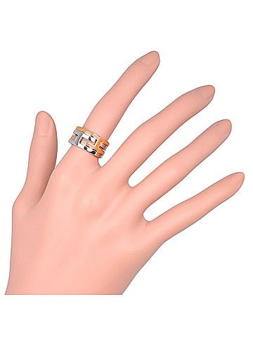 Hermès Hermes Move Ash ring, sterling silver 925 x enamel orange, approximately 6g, unisex. (view 2)