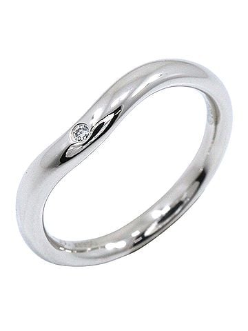 Tiffany & Co. Tiffany &amp; Co. Curved Band Ring, Platinum 950 with Diamonds, Approx. 3.6g, Women's. (view 1)
