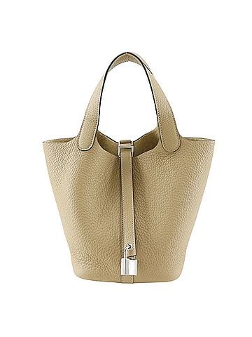 Hermès Hermes Picotin Lock 18 PM Handbag, Taurillon Clemence Leather, Trench, 2025 Model, Beige, K-shaped Belt Buckle, Women's, S Rank (view 1)