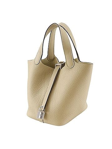 Hermès Hermes Picotin Lock 18 PM Handbag, Taurillon Clemence Leather, Trench, 2025 Model, Beige, K-shaped Belt Buckle, Women's, S Rank (view 2)