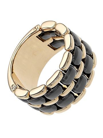 Chanel Chanel Ultra Large Ring, 18K Yellow Gold (KYG), Ceramic, Approx. 20.75g (view 1)