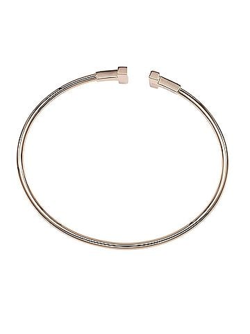 Tiffany & Co. Tiffany &amp; Co. T Wire Bracelet, 18K Pink Gold with Diamonds, Approx. 8.3g. (view 2)