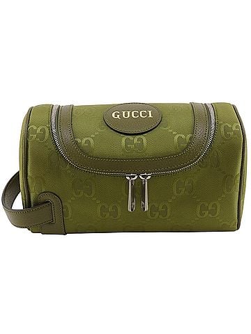 Gucci Gucci GUCCI Cosmetic Pouch Jumbo GG Handbag 739378 Canvas Green Double Zipper Unisex (view 1)