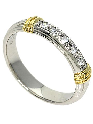 Christian Dior Christian Dior Dior 5-Diamond Combination Ring, 18K Yellow Gold/PT950, Women's. (view 1)