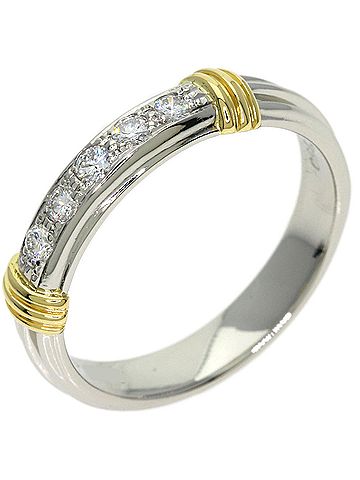 Christian Dior Christian Dior Dior 5-Diamond Combination Ring, 18K Yellow Gold/PT950, Women's. (view 2)