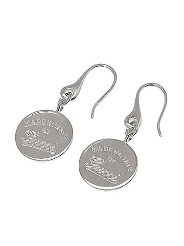 Gucci Gucci Circle Logo Hook Earrings, Silver, Women's, GUCCI (view 1)