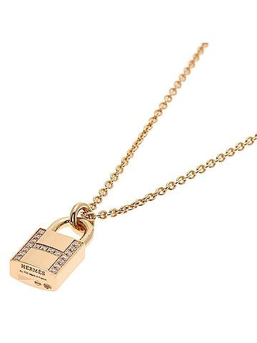 Hermès Hermes Amulette Kelly Cadena Diamond Necklace 18K Pink Gold Women's HERMES (view 1)
