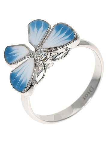 Christian Dior Christian Dior Dior Butterfly Motif 1P Diamond Pinky Ring, 18K White Gold, Women's Ring (view 2)