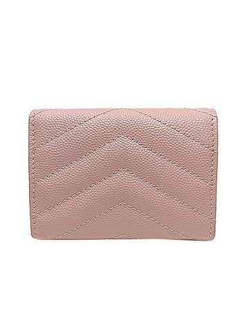 Yves Saint Laurent Yves Saint Laurent V-stitch Compact Wallet, Bi-fold Calfskin, Women's (view 2)