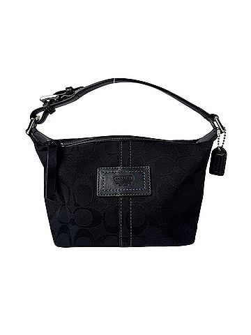 Coach Coach Signature Accessory Pouch Mini Handbag, Black, Women's (view 1)