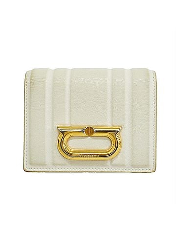 Salvatore Ferragamo Salvatore Ferragamo wallet, Gancini design, leather, white, women's. (view 1)