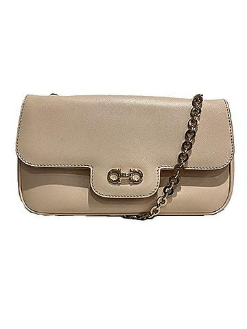 Salvatore Ferragamo Salvatore Ferragamo Ferragamo Gancini AU21B723 Pink Beige Leather Bag Handbag for Women (view 1)