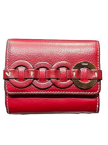 Chloé Chloé Chloe Daryl Red Tri-fold Wallet Mini for Women (view 1)