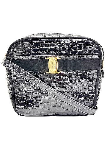 Salvatore Ferragamo Salvatore Ferragamo Vara crocodile-embossed leather shoulder bag A21 6677 (view 1)