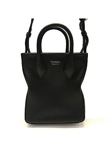 Salvatore Ferragamo Salvatore Ferragamo Ferragamo Print Leather Crossbody Bag Mini Tote Black 241681 FERRAGAMO (view 1)